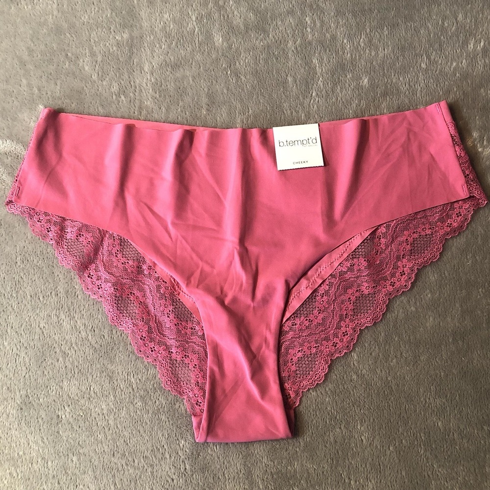 b.tempt'd by Wacoal Cheeky Panty Womens Size Large Pink Underwear 976367 NWT